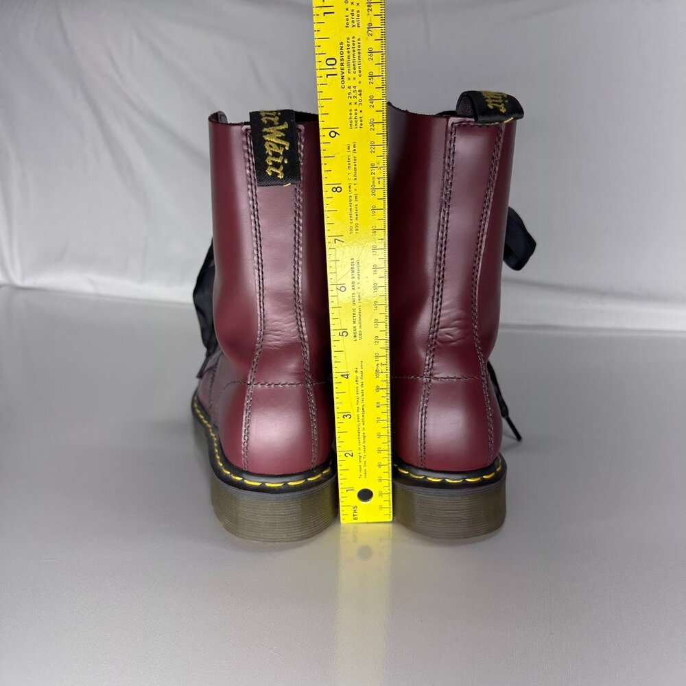 Dr. Martens 1490 Cherry Red Women's US Size 8, EU 39 Black Ribbon Lace - Picture 6 of 8
